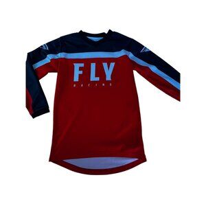Fly Racing Youth Jersey Shirt Red/Black Long Sleeve Size Youth M